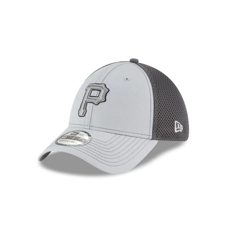 MLB Pittsburgh Pirates Grayed Out Neo 39Thirty Stretch Fit (BOZ7036) - Grey New Era Caps